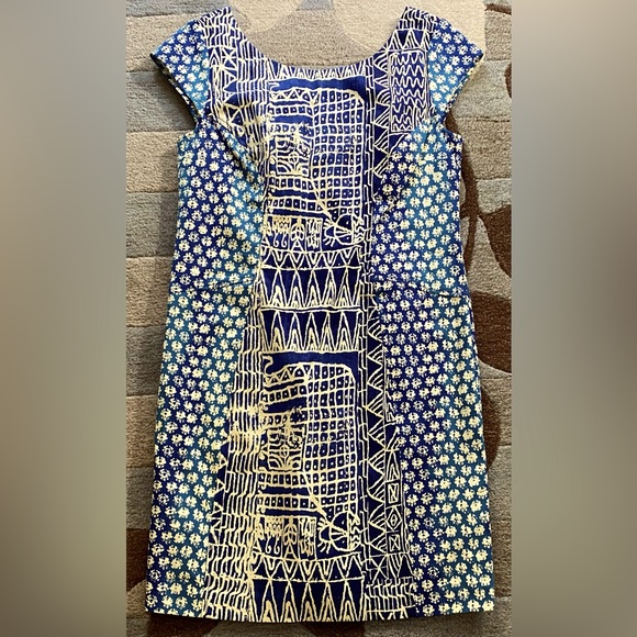 Plenty by Tracy Reese Peruvian Cap
Sleeve Blue Batik Print Mini Dress - Picture 8 of 9